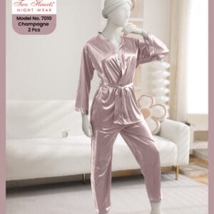 Satin Night Suit - Elegant 2 Piece Women’s Sleepwear Set