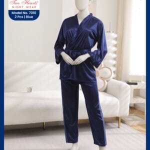 navy blue Silk Night Suit for Women