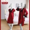 Two Hearts Women Night Wear Maroon