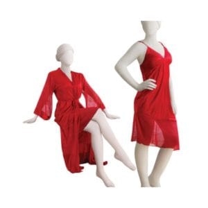 2 Piece Silk Nighty with Long Net Gown Set