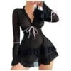 Black Mesh Babydoll Lingerie Set