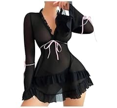Black Mesh Babydoll Lingerie Set
