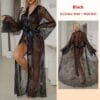 Sexy Black Mesh Lace Robe