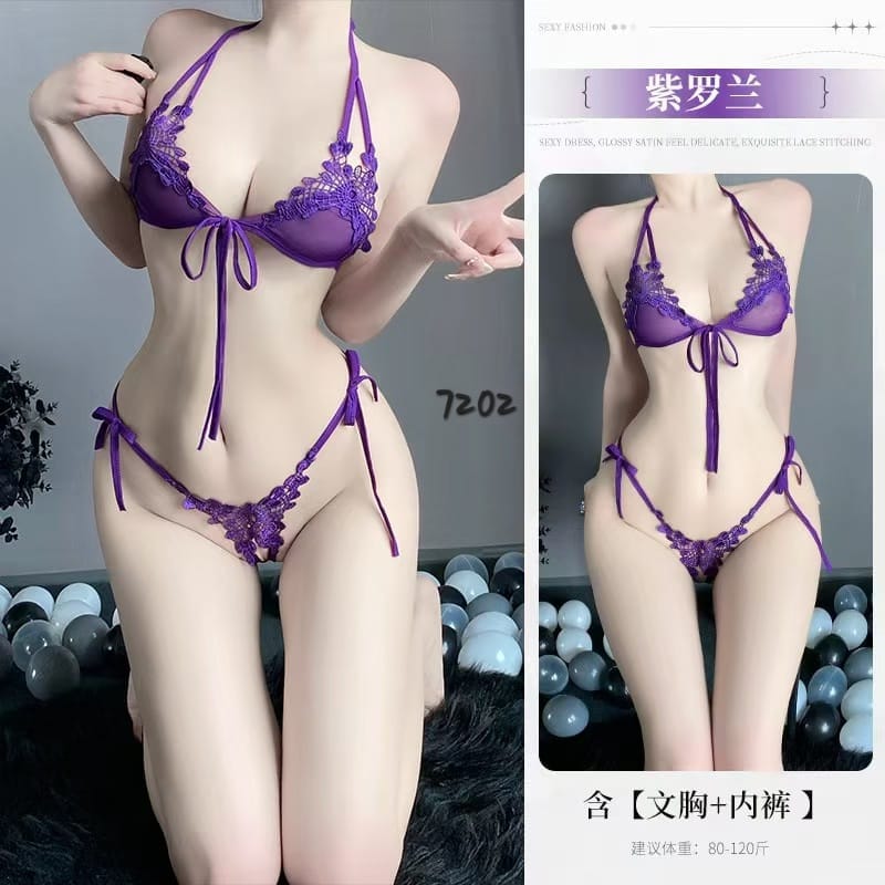 Purple Lace Lingerie Set