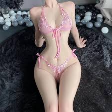 Pink Mesh Bra Panty Nightwear